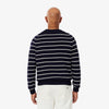 LACOSTE Cotton Crew Neck Striped Sweater