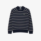 LACOSTE Cotton Crew Neck Striped Sweater