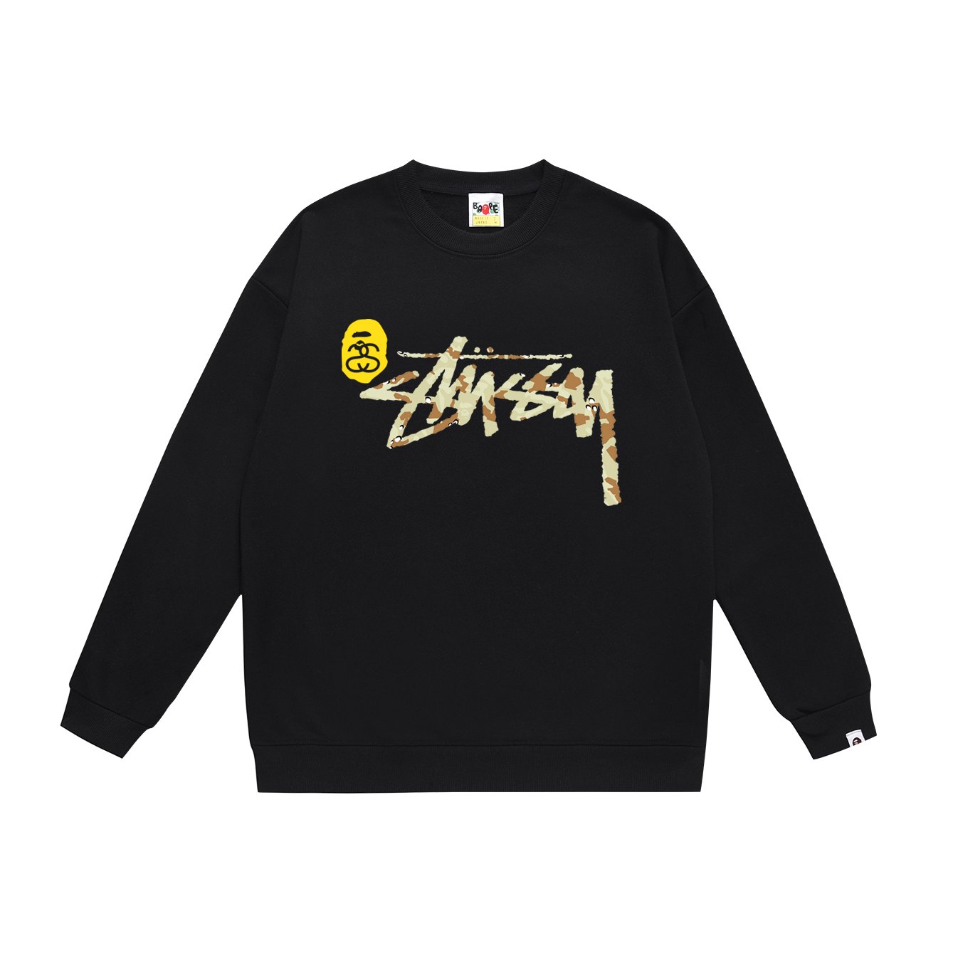 Bape X Stussy Patched Shark Crewneck Sweater