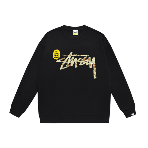 Bape X Stussy Patched Shark Crewneck Sweater
