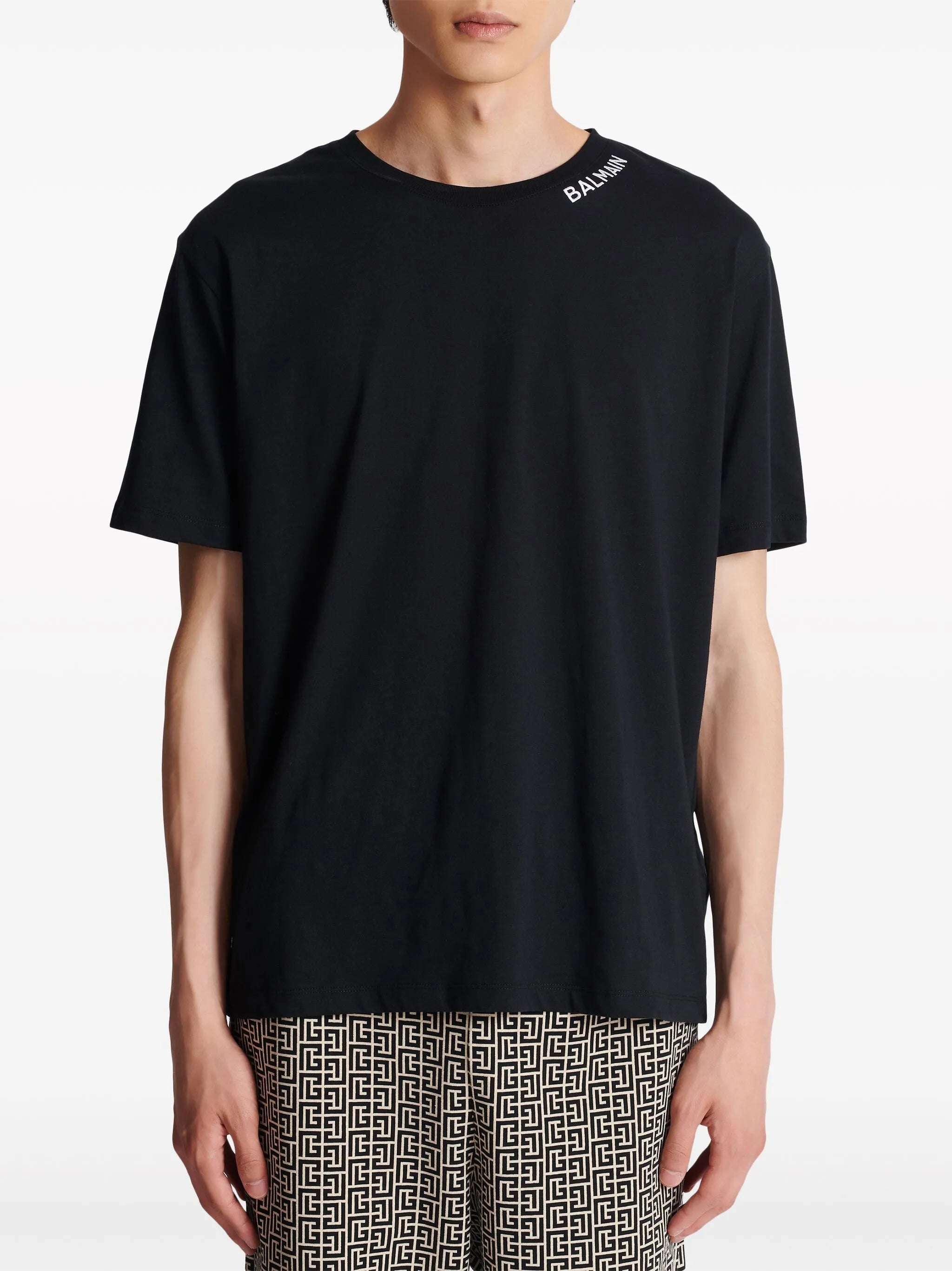 Balmain logo-embroidered cotton t-shirt