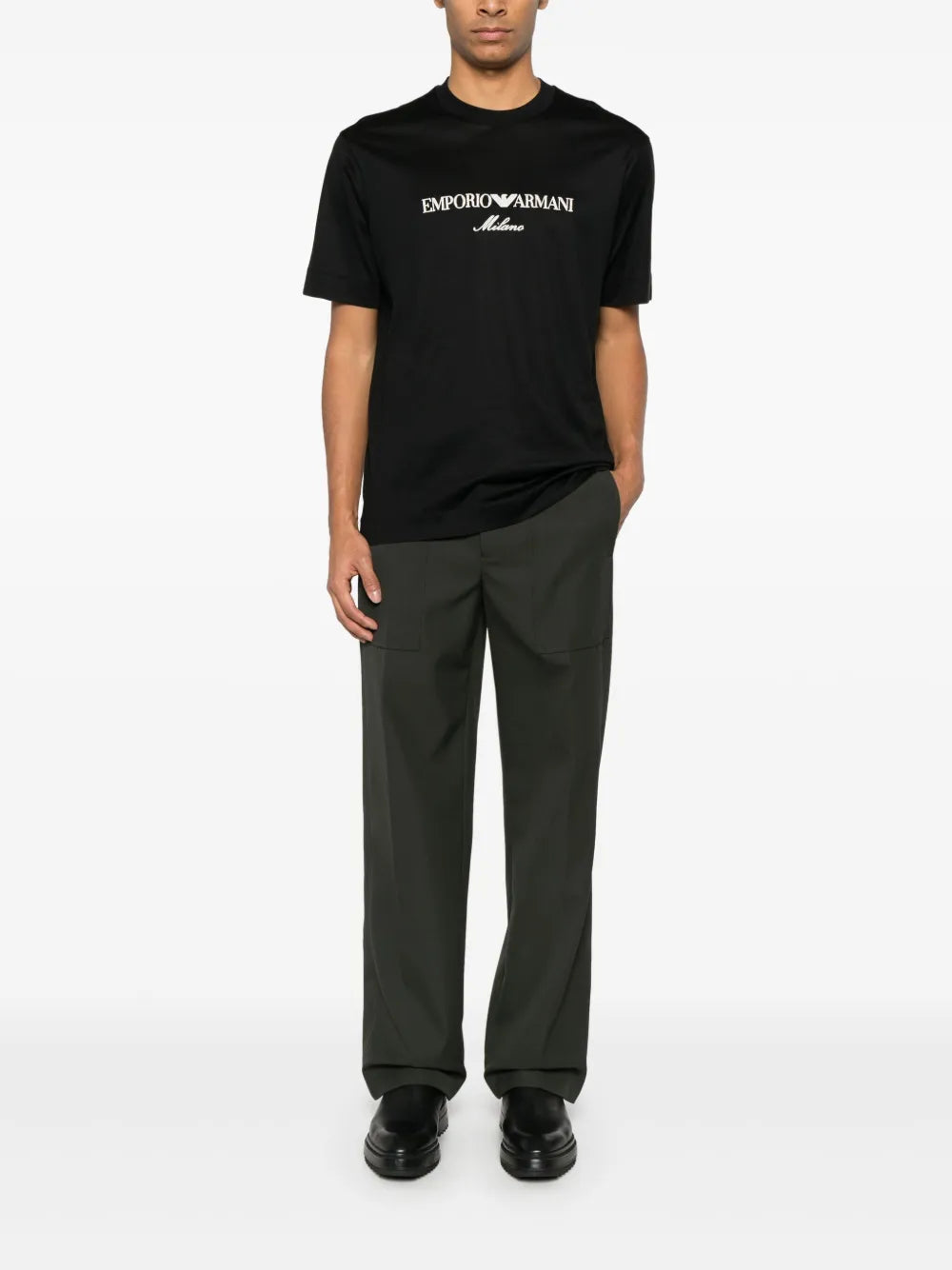 Emporio Armani logo-embroidered T-shirt