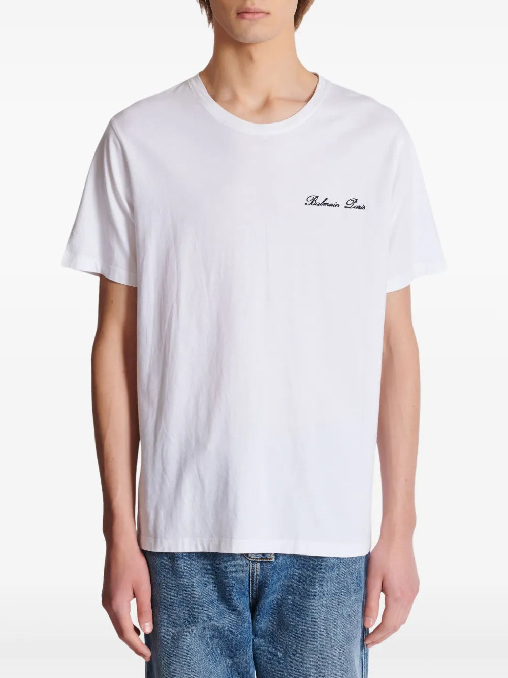 Balmain Paris Signature embroidered cotton t-shirt