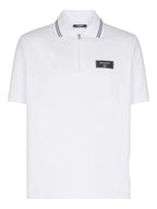 Balmain monogram-pattern polo shirt