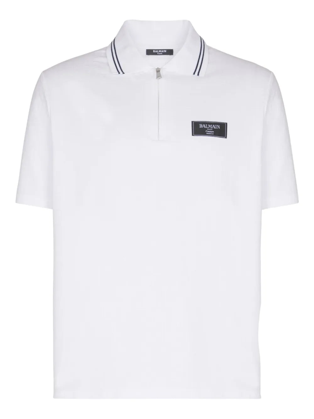 Balmain monogram-pattern polo shirt