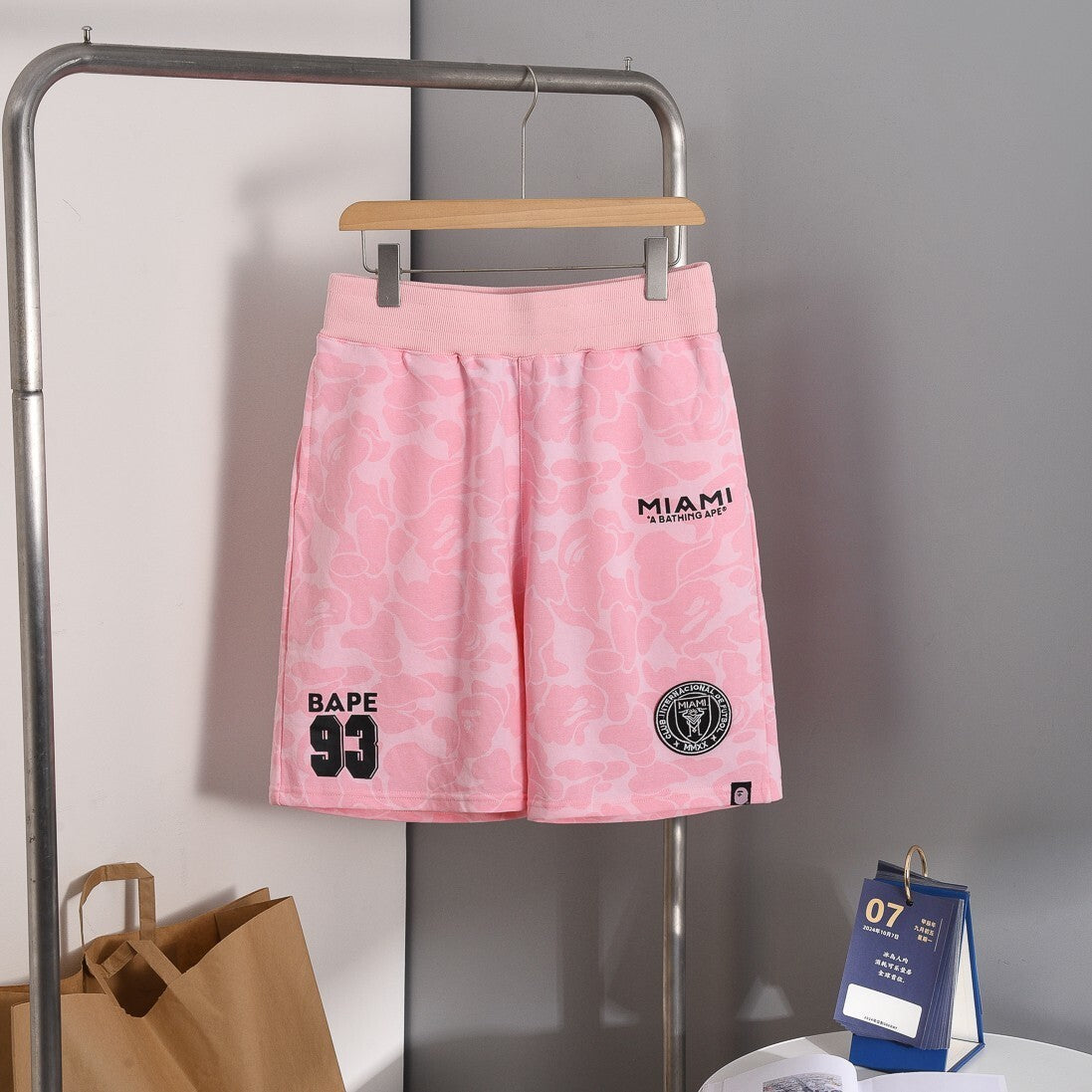 Bape x Inter Miami Camo Hoodie Pink