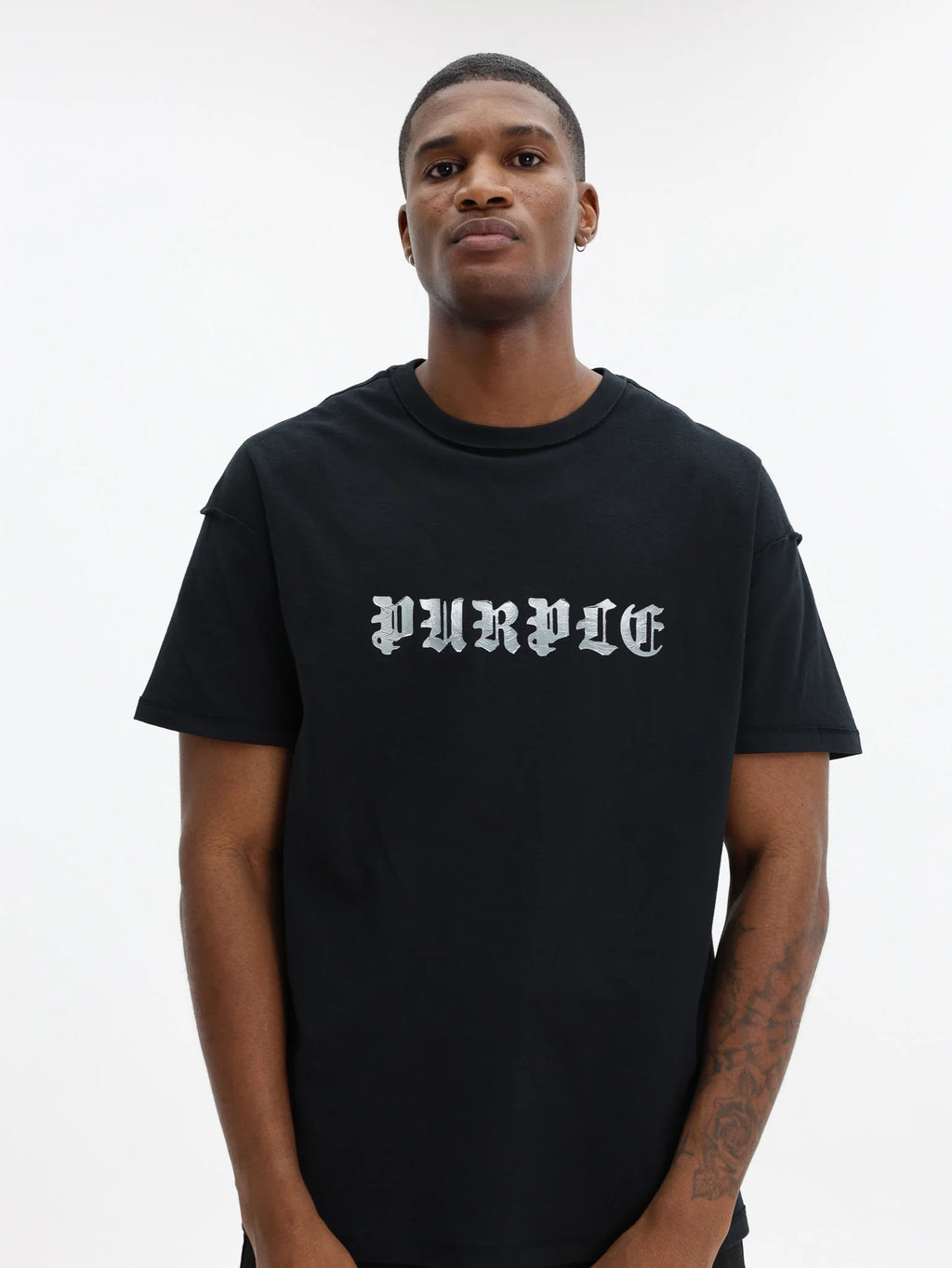 Purple logo-print T-shirt