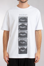 Balmain Lips Print organic cotton T-shirt