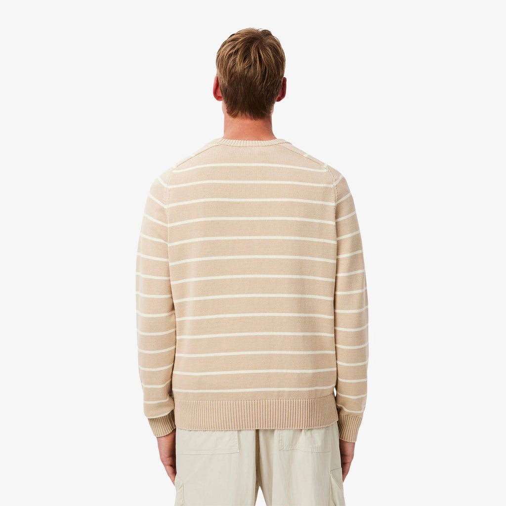 LACOSTE Cotton Crew Neck Striped Sweater