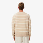 LACOSTE Cotton Crew Neck Striped Sweater