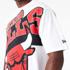 Chicago Bulls NBA Large Wordmark Oversized White Tee