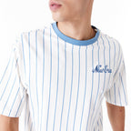 New Era Pinstripe Oversized White Tee