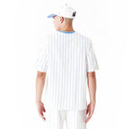New Era Pinstripe Oversized White Tee