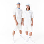 New Era Pinstripe Oversized White Tee