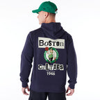 Boston Celtics Newspaper Graphic Pullover Navy Hoodie