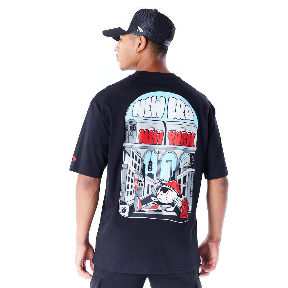 New Era New York City Graphic Oversized Black Tee