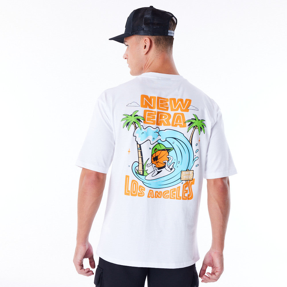 New Era Los Angeles City Graphic Oversized White Tee