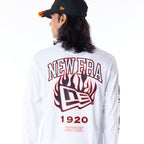 New Era Flag Flame Longsleeve White Tee