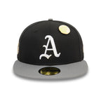 Oakland Athletics 59FIFTY MLB Contrast Pin Black Cap
