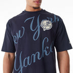 New York Yankees Oversized MLB Script Graphic Navy Tee