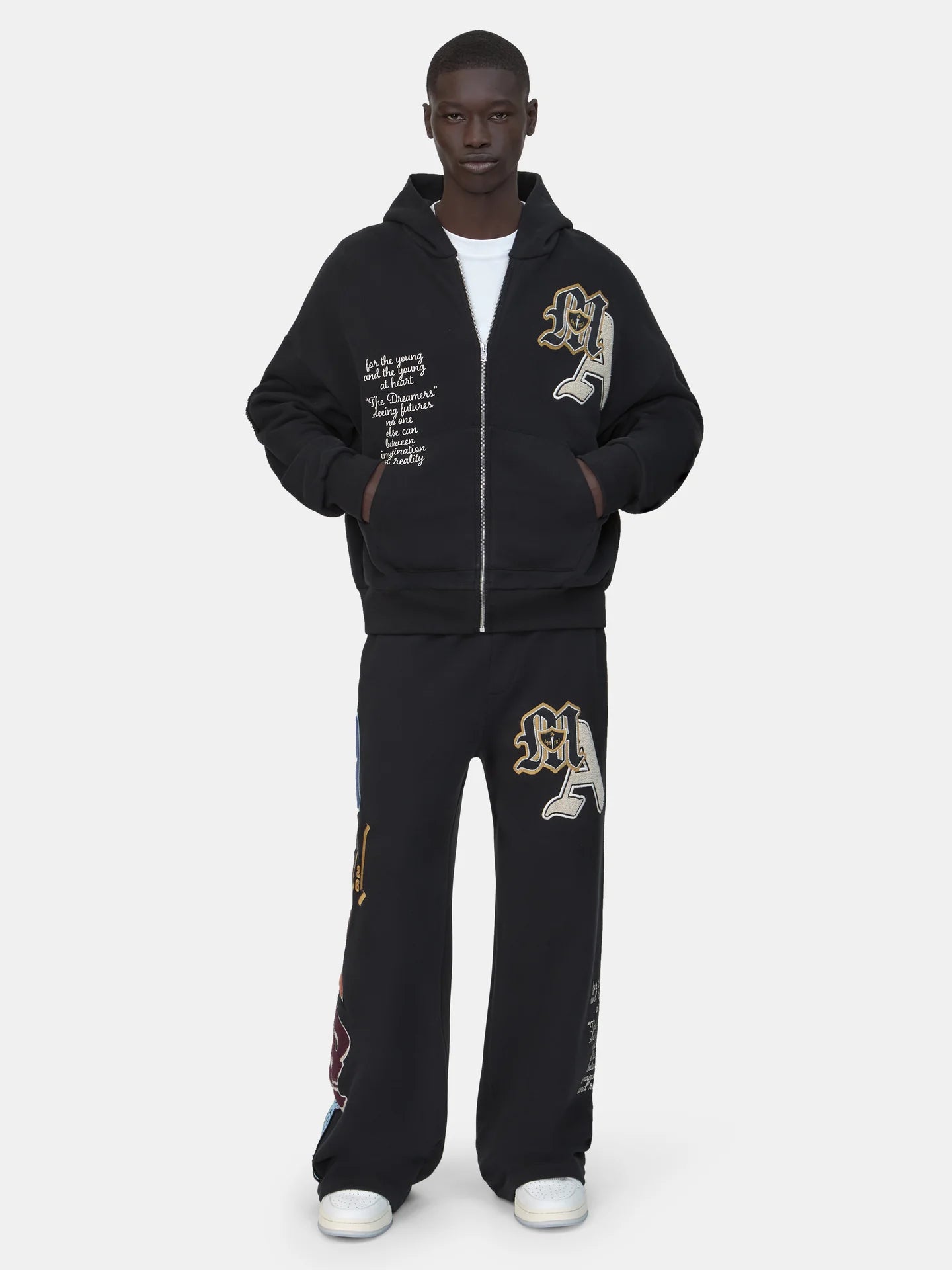 AMIRI VARSITY PATCH OVERSIZED ZIP HOODIE