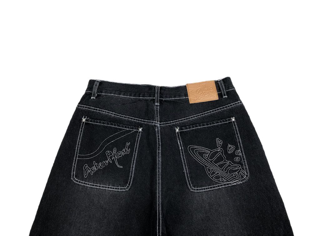 Broken Planet Denim Shorts Washed Black
