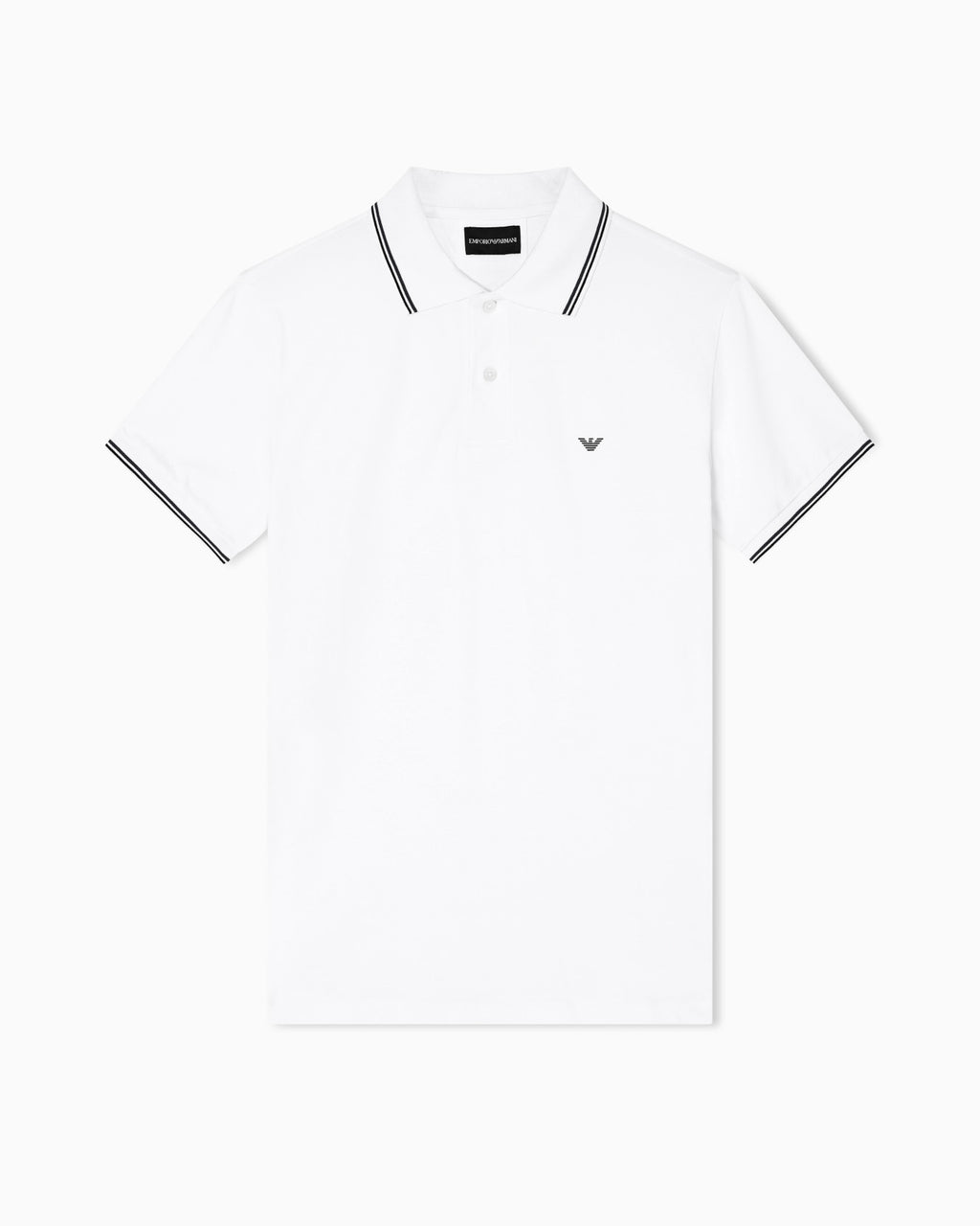Emporio Armani cotton-blend tipped-collar polo shirt