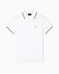 Emporio Armani cotton-blend tipped-collar polo shirt