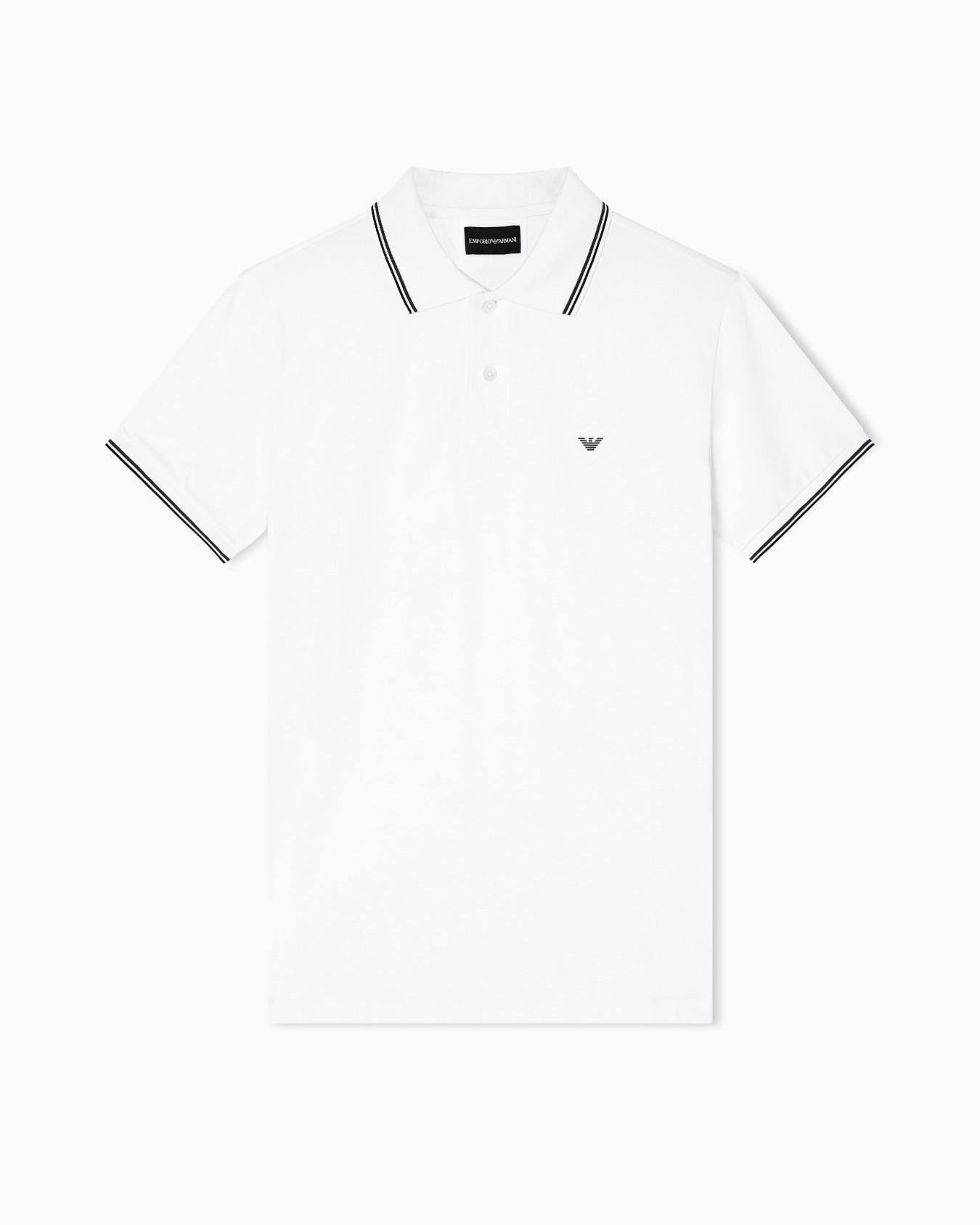 Emporio Armani cotton-blend tipped-collar polo shirt