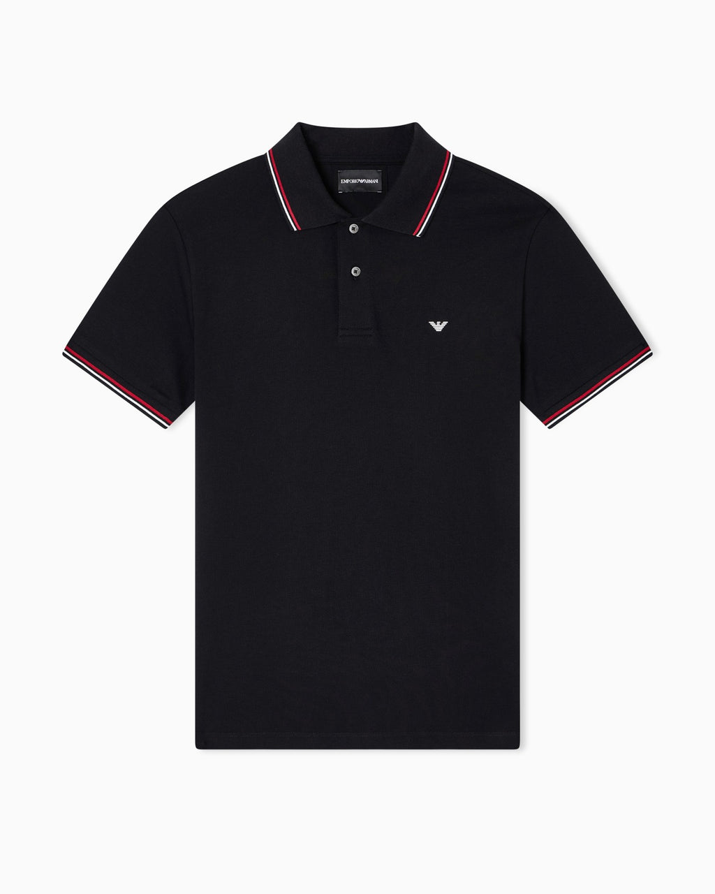 Emporio Armani cotton-blend tipped-collar polo shirt