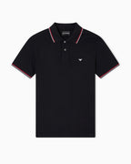 Emporio Armani cotton-blend tipped-collar polo shirt
