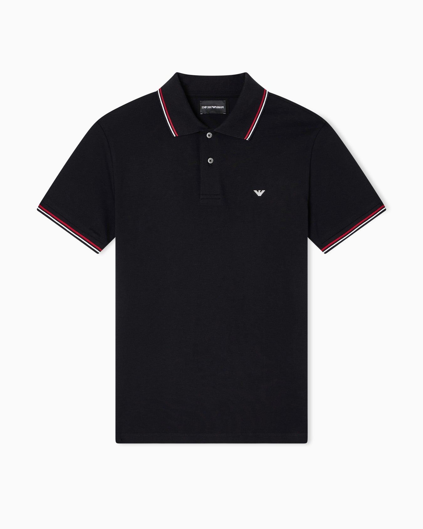 Emporio Armani cotton-blend tipped-collar polo shirt