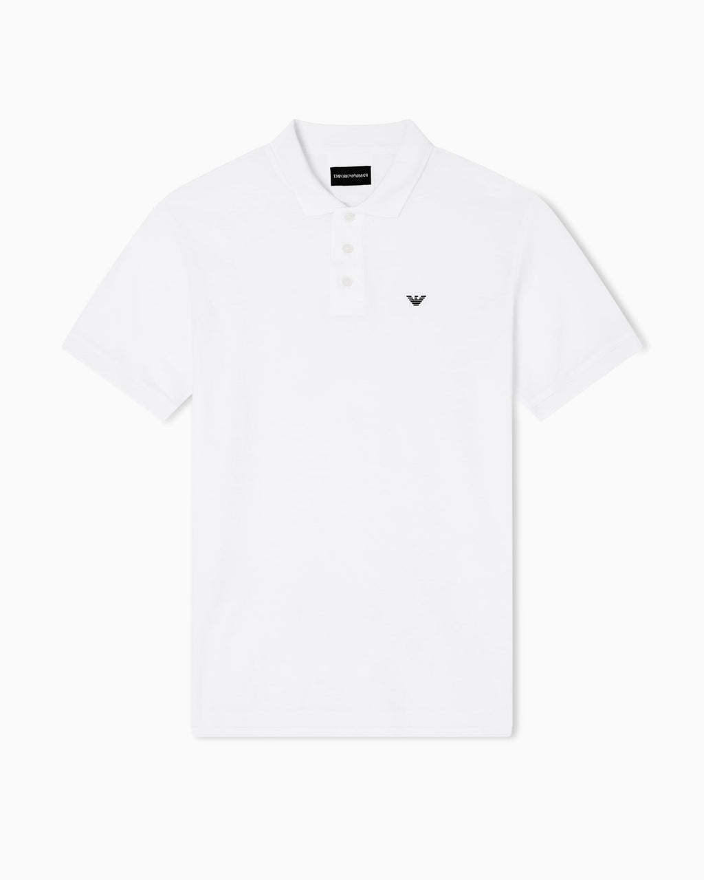 Emporio Armani Mercerised piqué polo shirt with micro eagle