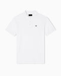 Emporio Armani Mercerised piqué polo shirt with micro eagle