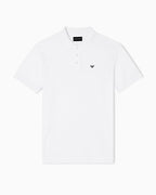 Emporio Armani Mercerised piqué polo shirt with micro eagle