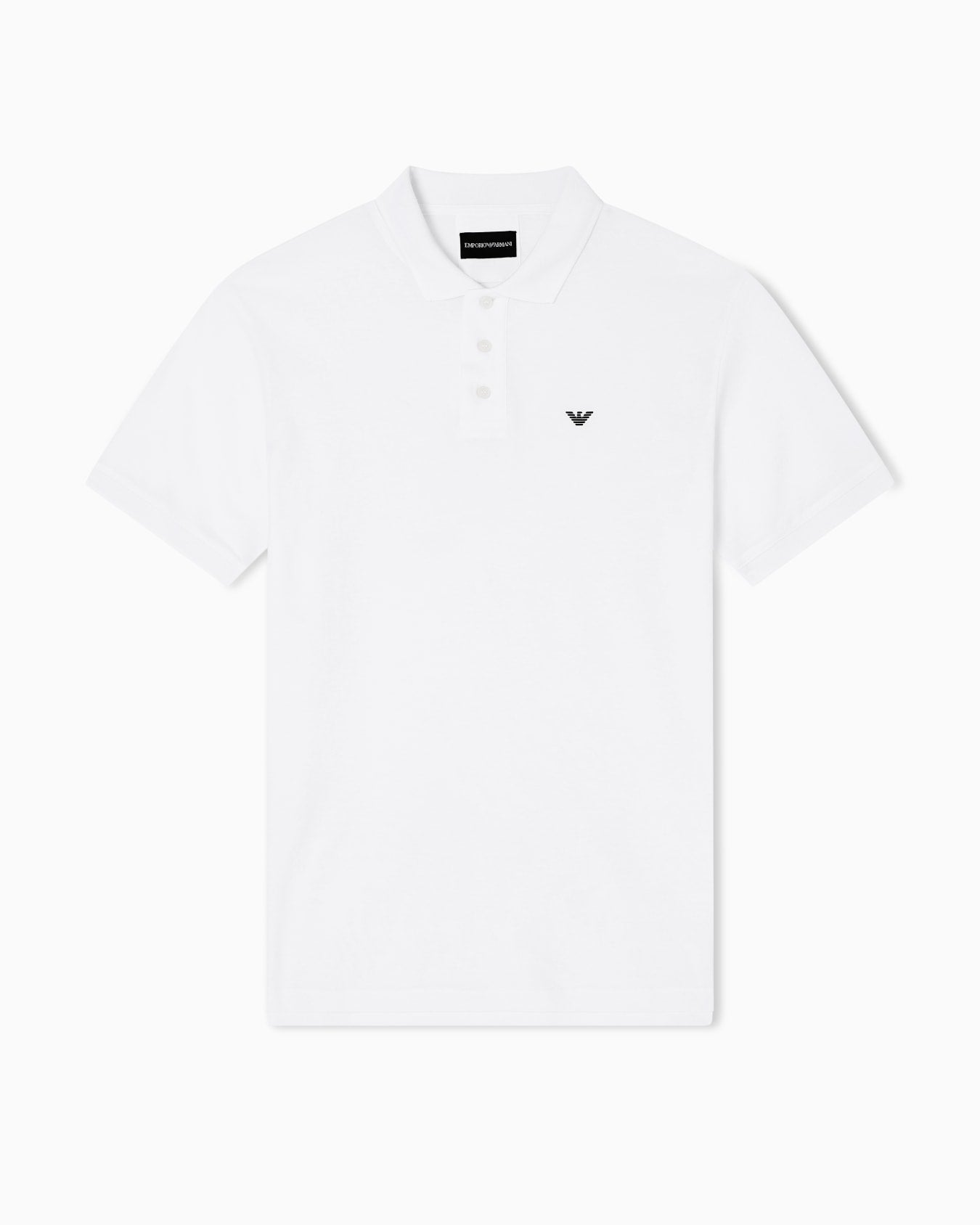Emporio Armani Mercerised piqué polo shirt with micro eagle