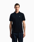 Emporio Armani Mercerised piqué polo shirt with micro eagle