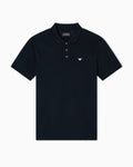 Emporio Armani Mercerised piqué polo shirt with micro eagle