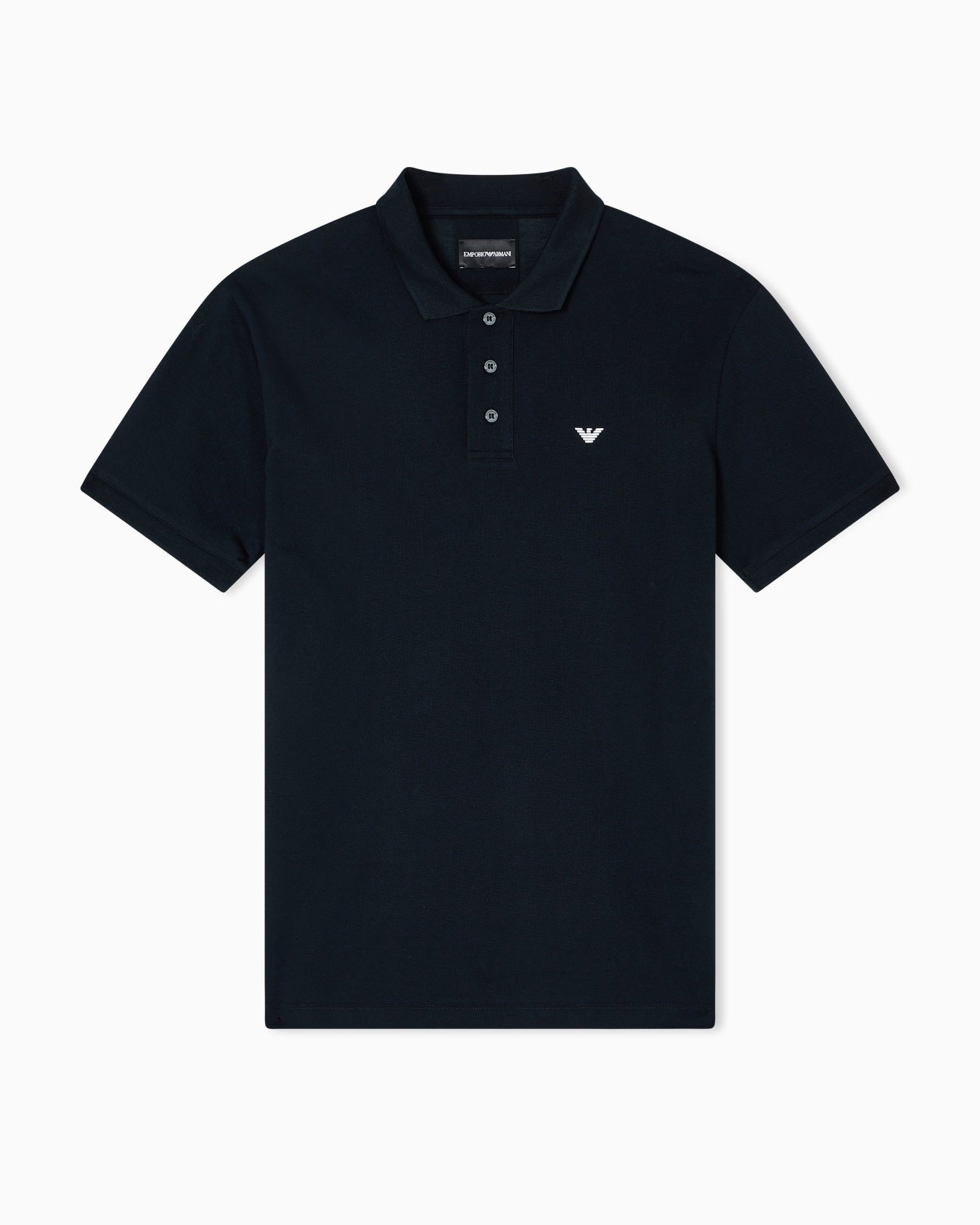 Emporio Armani Mercerised piqué polo shirt with micro eagle
