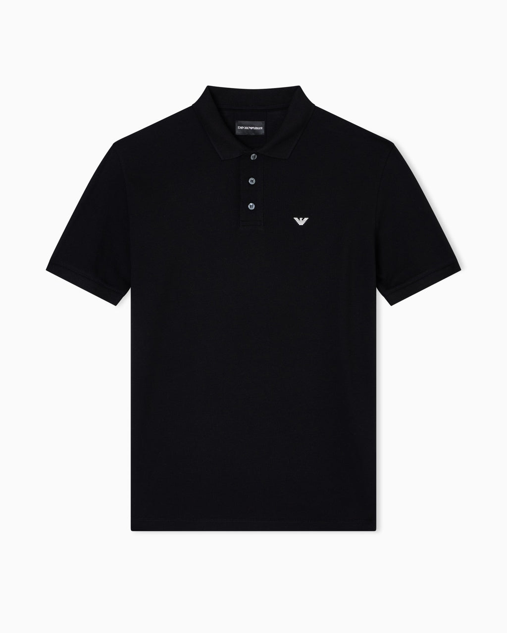Emporio Armani Mercerised piqué polo shirt with micro eagle