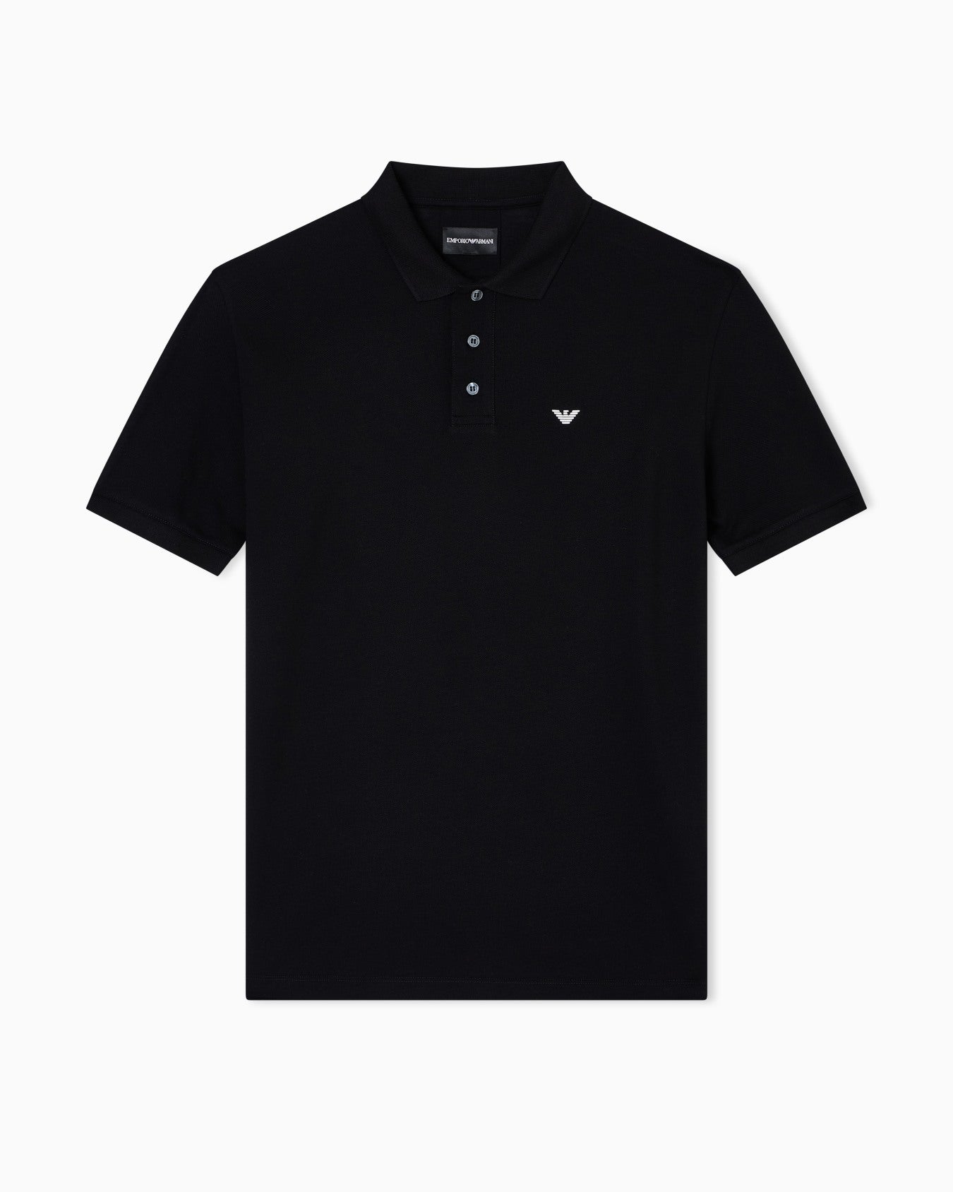 Emporio Armani Mercerised piqué polo shirt with micro eagle