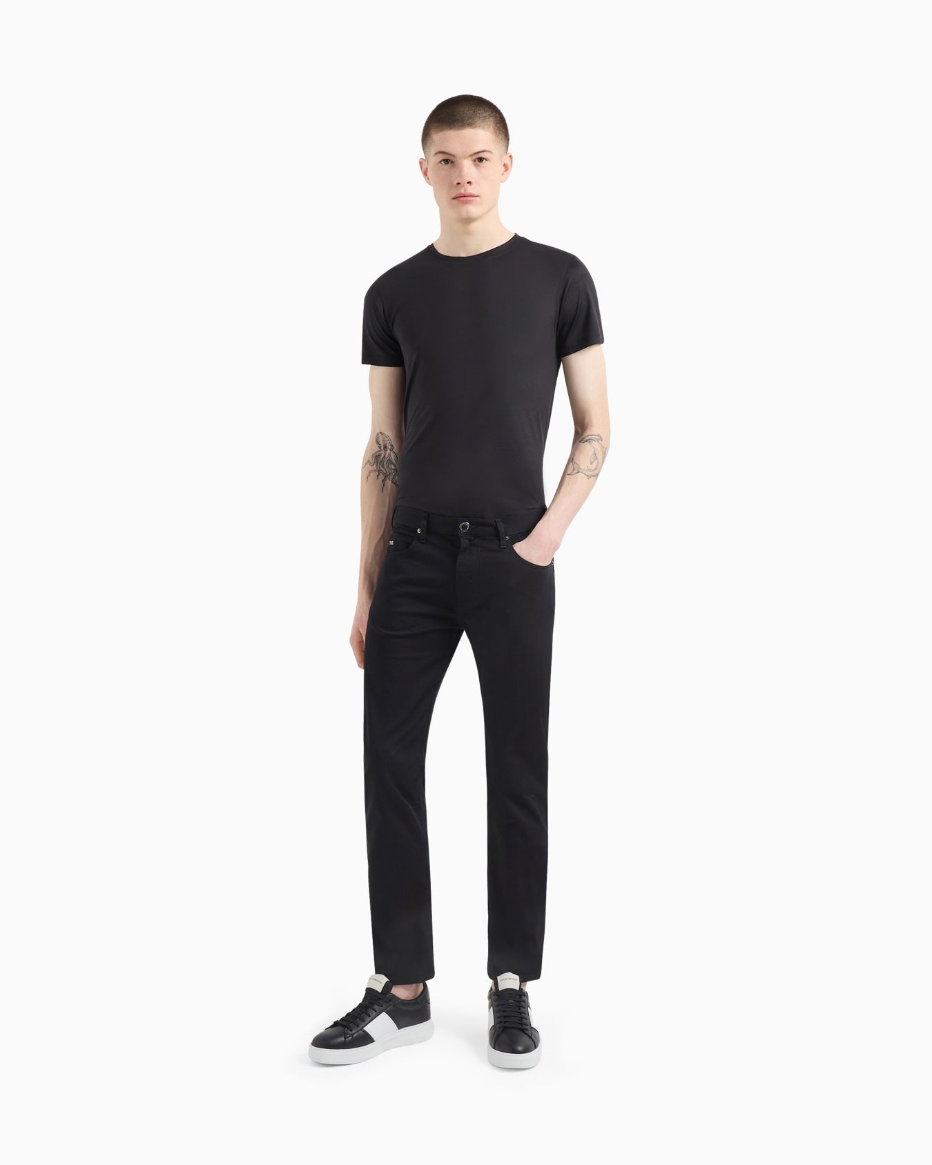 Emporio Armani J45 Regular-fit, stretch-gabardine jeans