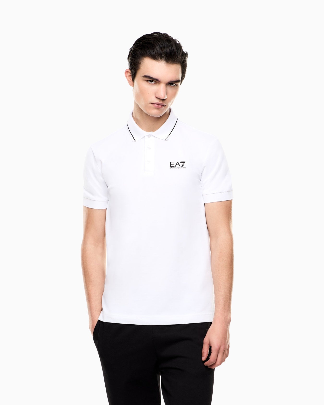 Emporio Armani EA7 Core Identity stretch-cotton piqué polo shirt