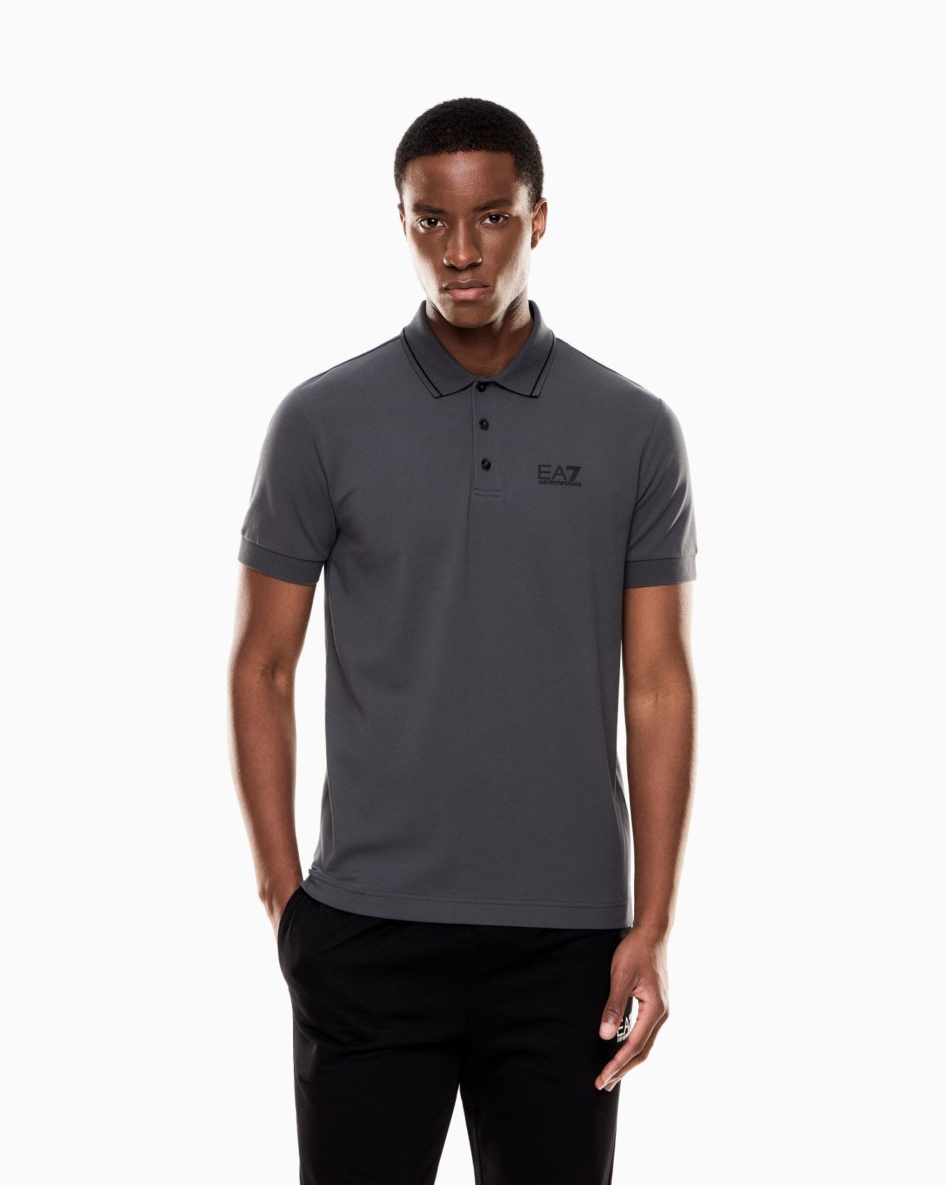 Emporio Armani EA7 Core Identity stretch-cotton piqué polo shirt