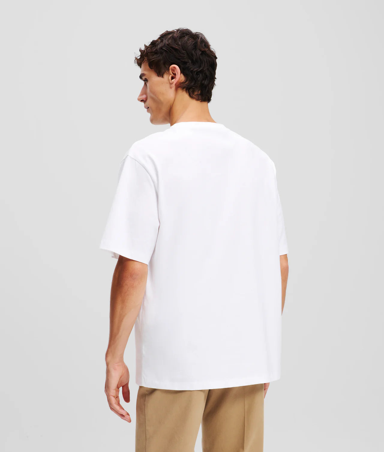 Karl Lagerfeld Ikonik 2.0 organic-cotton pocket t-shirt.