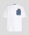 Karl Lagerfeld Ikonik 2.0 organic-cotton pocket t-shirt.