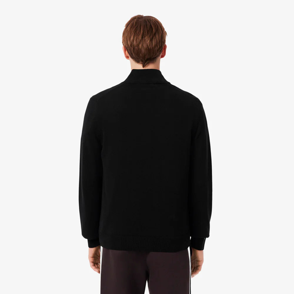 LACOSTE Zipped high neck cotton sweater