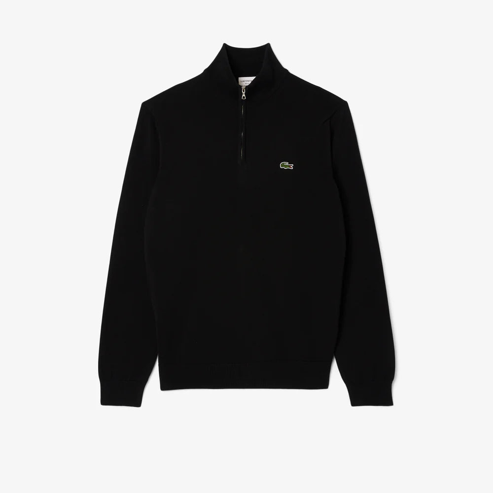 LACOSTE Zipped high neck cotton sweater