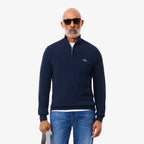 LACOSTE Zipped high neck cotton sweater