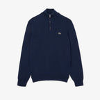 LACOSTE Zipped high neck cotton sweater